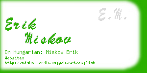 erik miskov business card